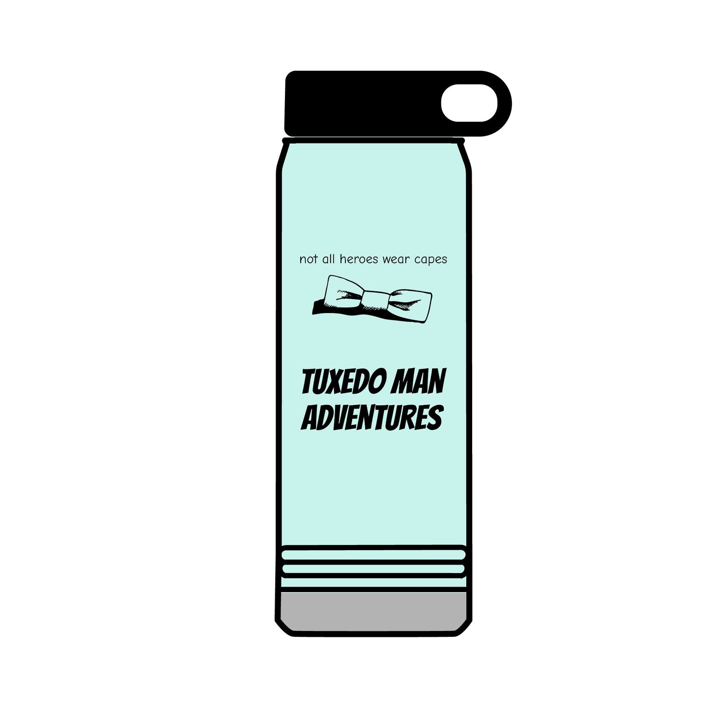 Black Tuxedo Logo Water Bottle, 32oz
