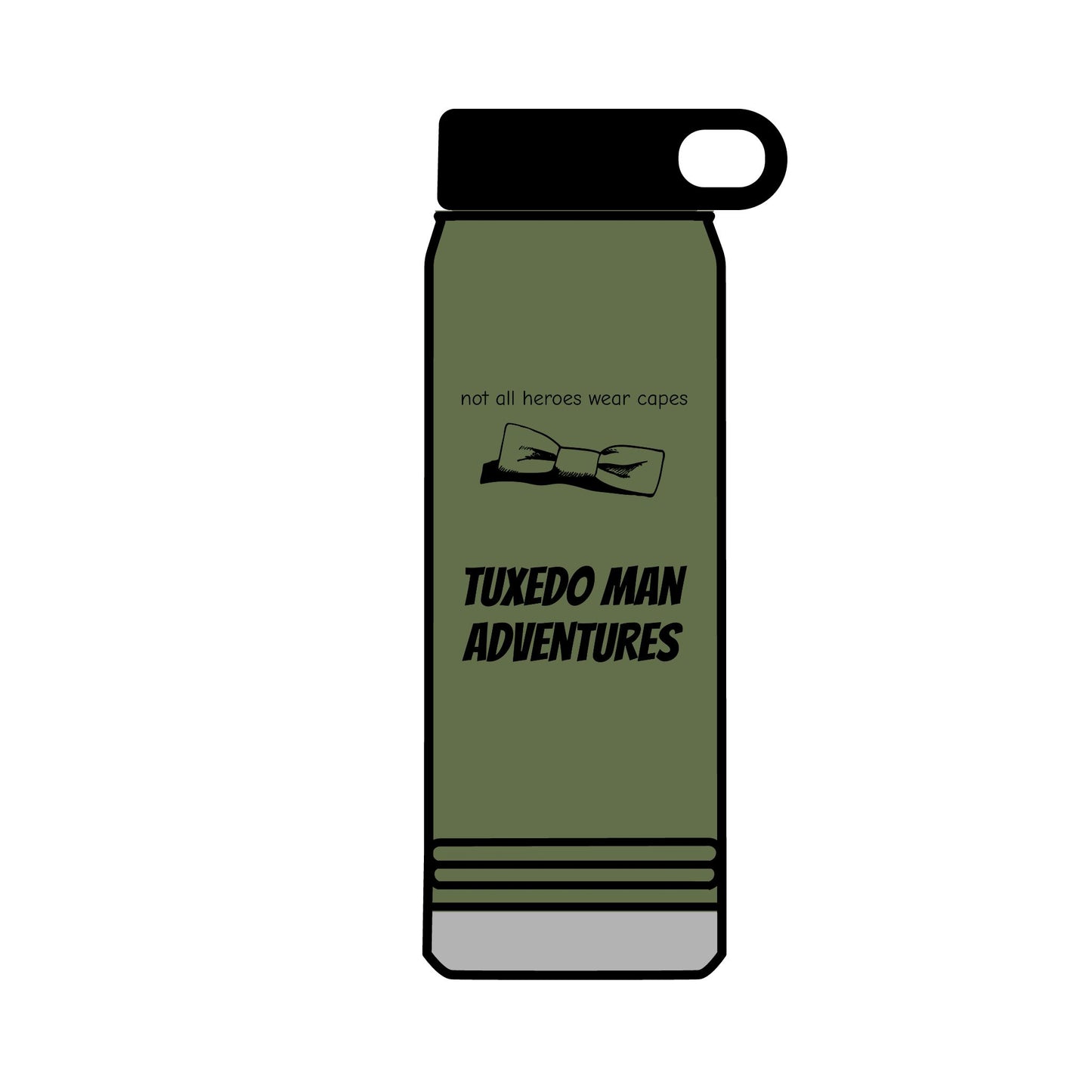 Black Tuxedo Logo Water Bottle, 32oz
