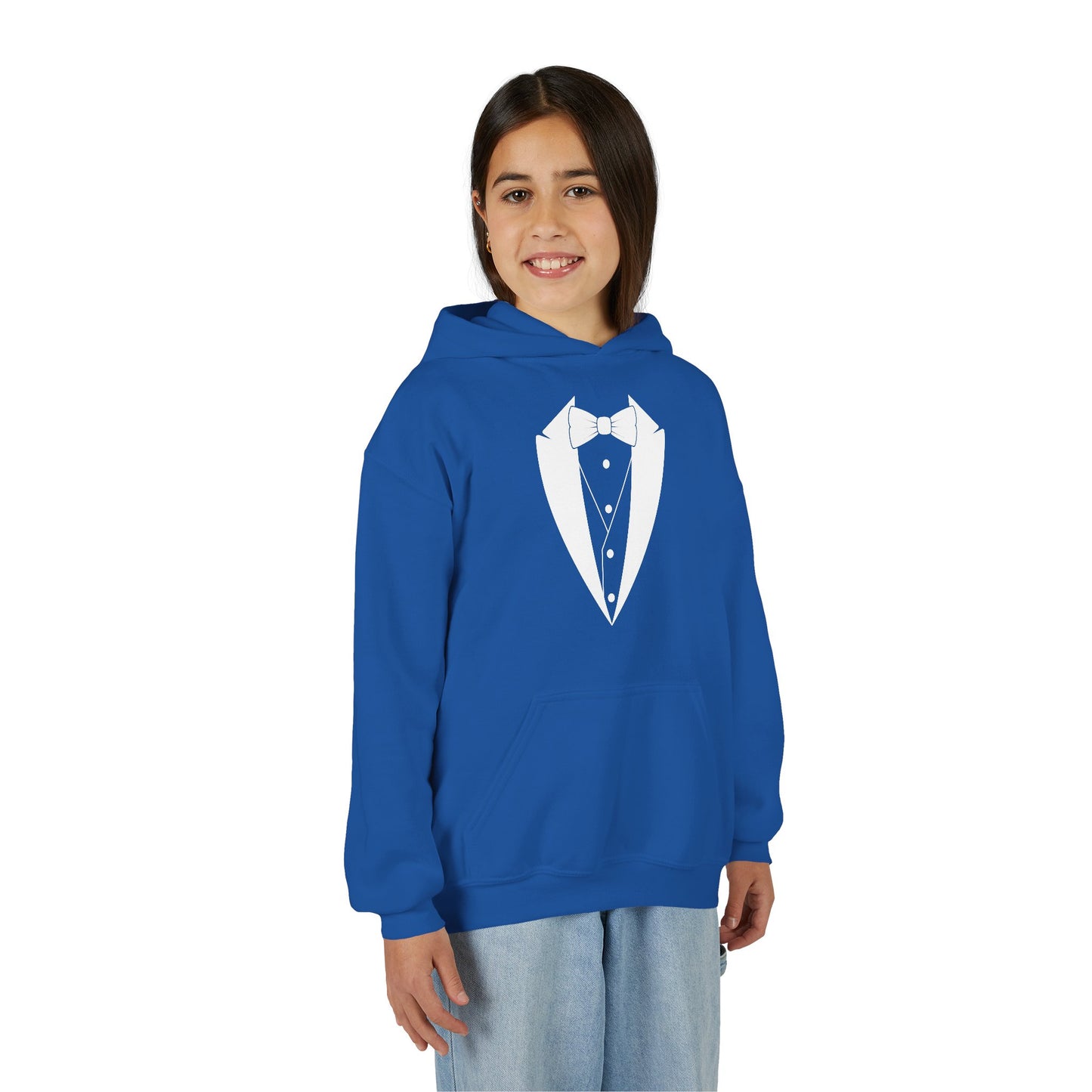 Youth Tuxedo Man Logo Hooded Sweatshirt Heavy Blend 50/50  S-XL