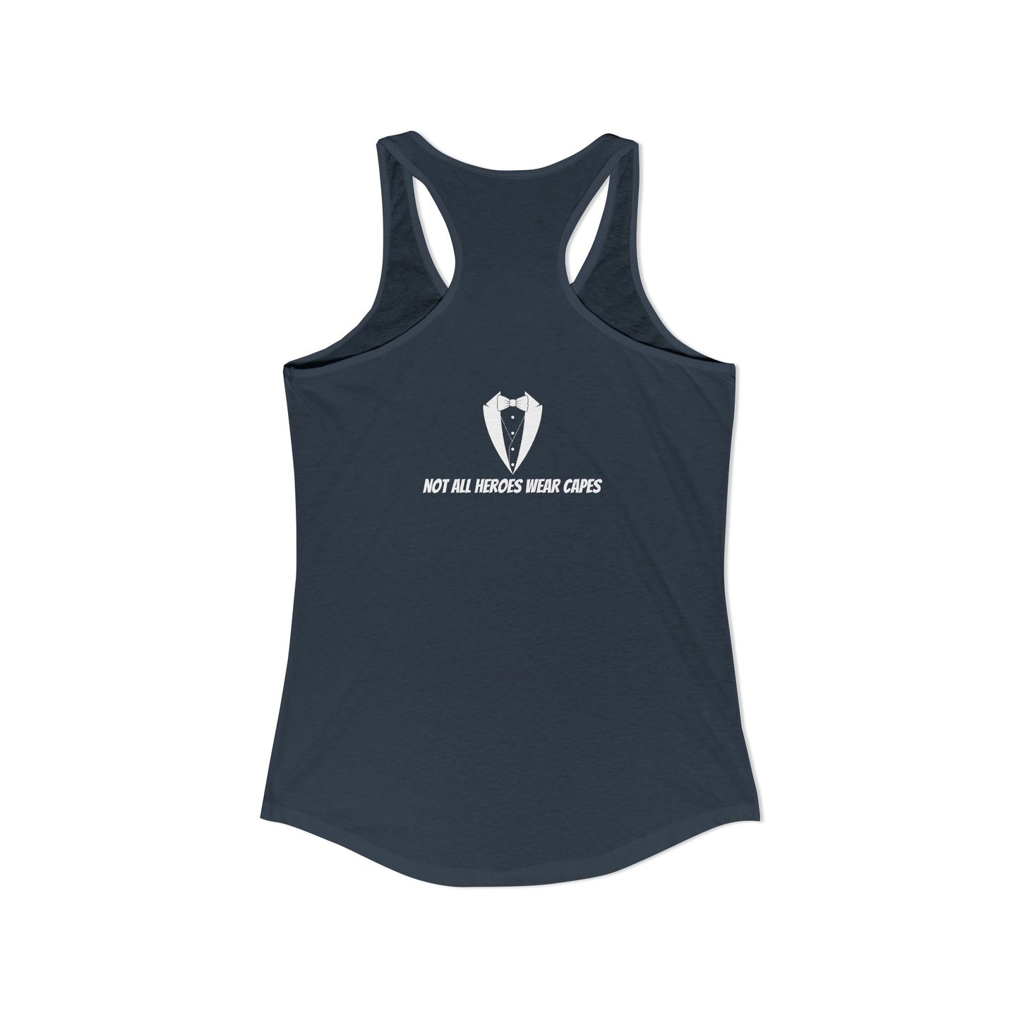 Adult Women's Tuxedo Man Bowtie Logo Racerback Tank