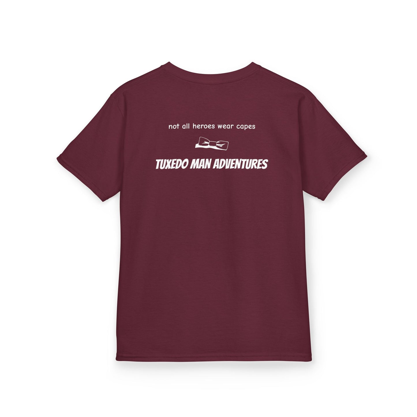 Youth Tuxedo Man Logo (white logo on dark colors) Heavy 100% Cotton™ Tee XS-XL
