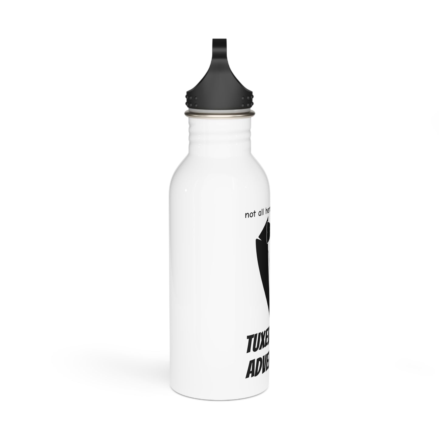 Black & White Tux Logo Stainless Steel Water Bottle 20 oz