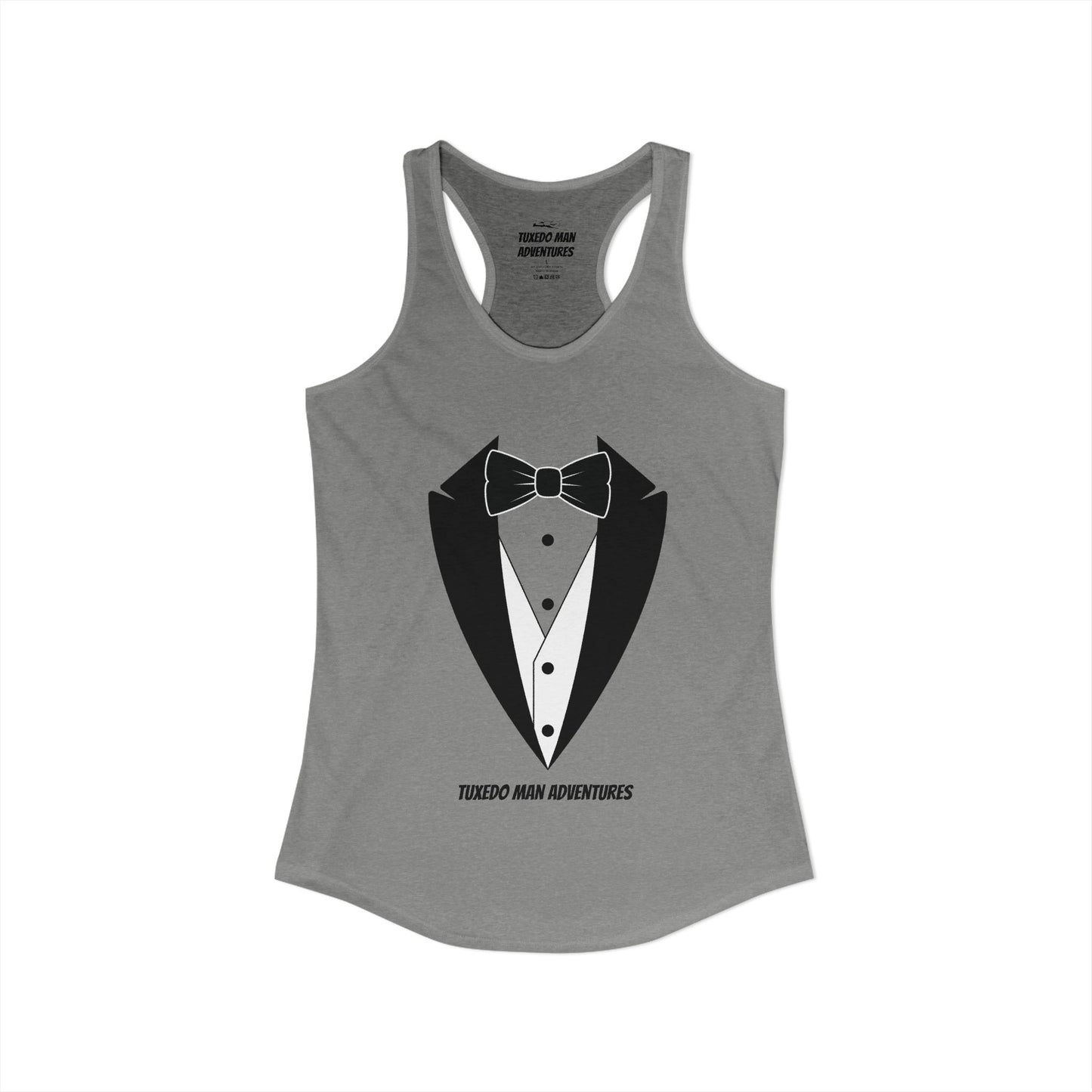 Adult Women's Tuxedo Man Logo Racerback Tank (XS-2XL)