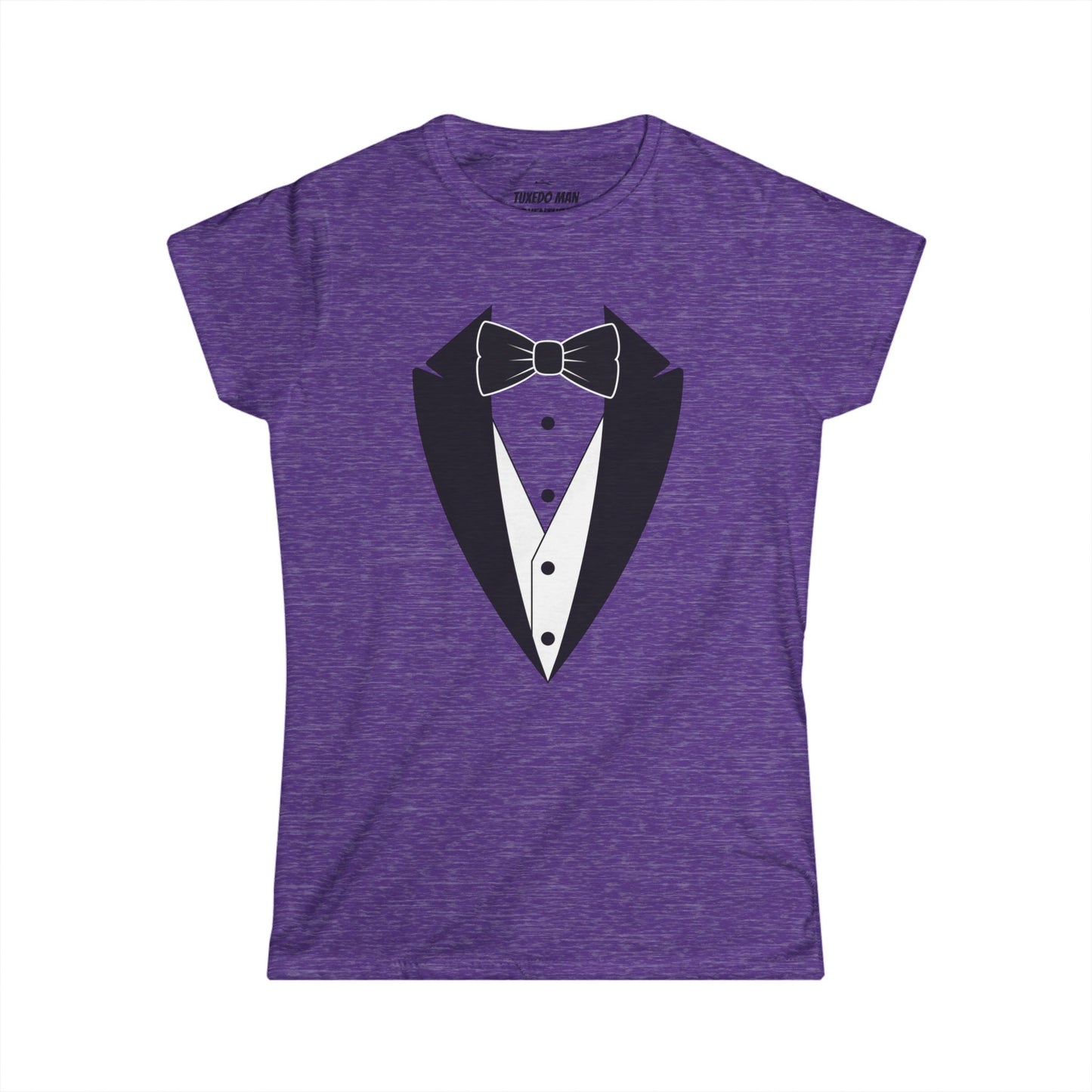 Adult Women's Tuxedo Logo (black logo on pastel colors) Gildan 100% Cotton Tee S-3XL