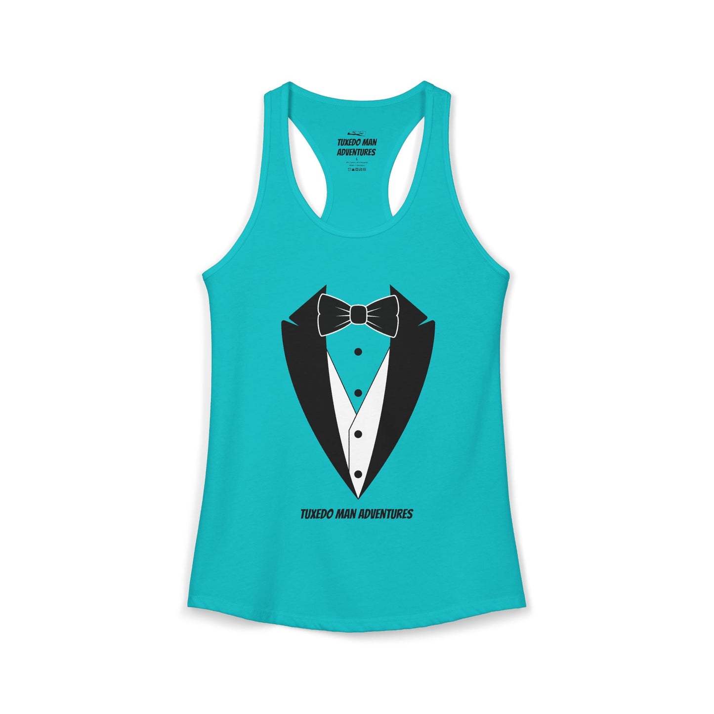 Adult Women's Tuxedo Man Logo Racerback Tank (XS-2XL)