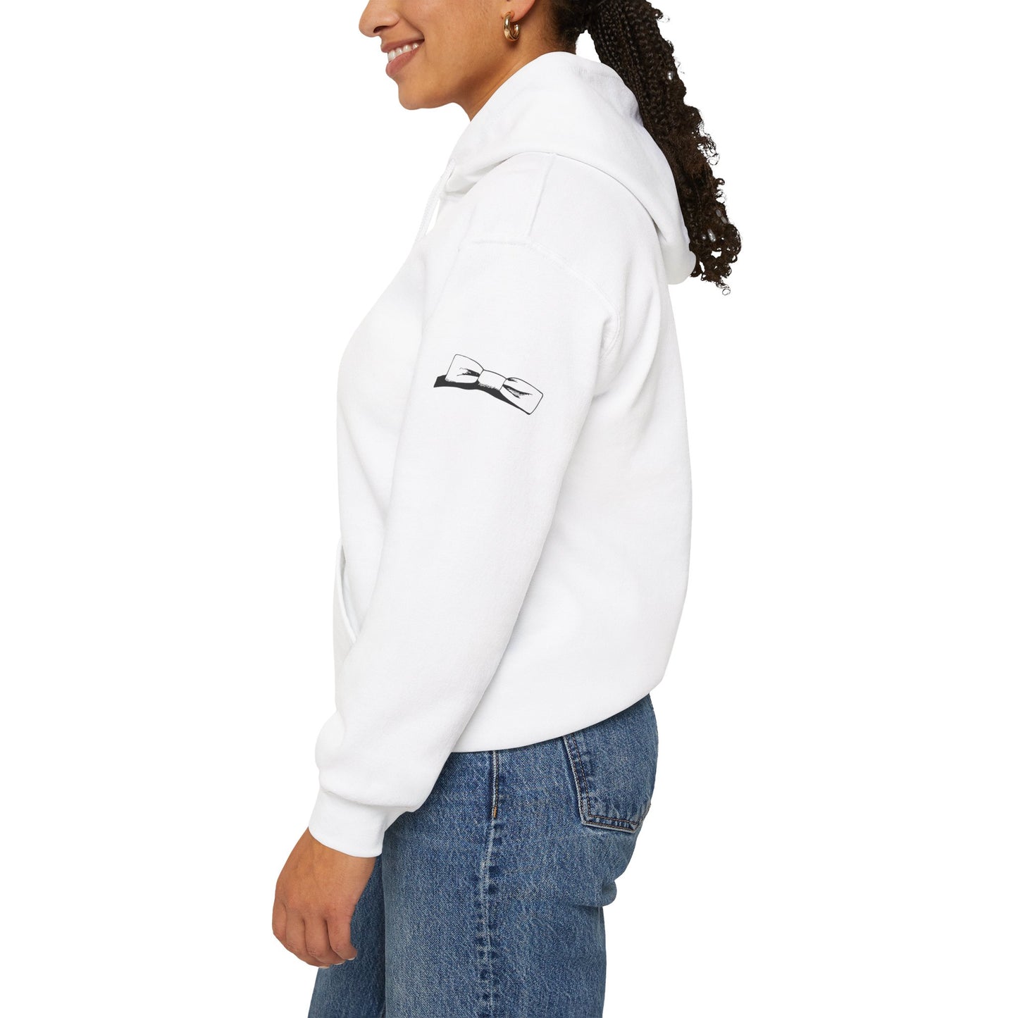 Adult Unisex Hooded Sweatshirt Tuxedo Man Logo (white logo, dark colors)  Gildan Heavy Blend™  S-5XL