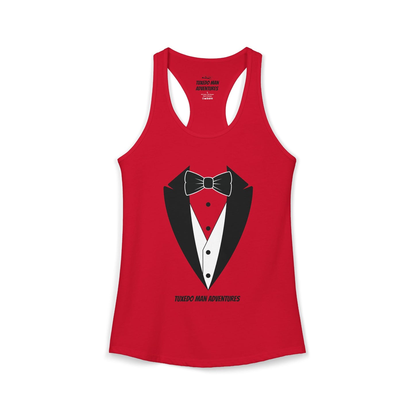 Adult Women's Tuxedo Man Logo Racerback Tank (XS-2XL)