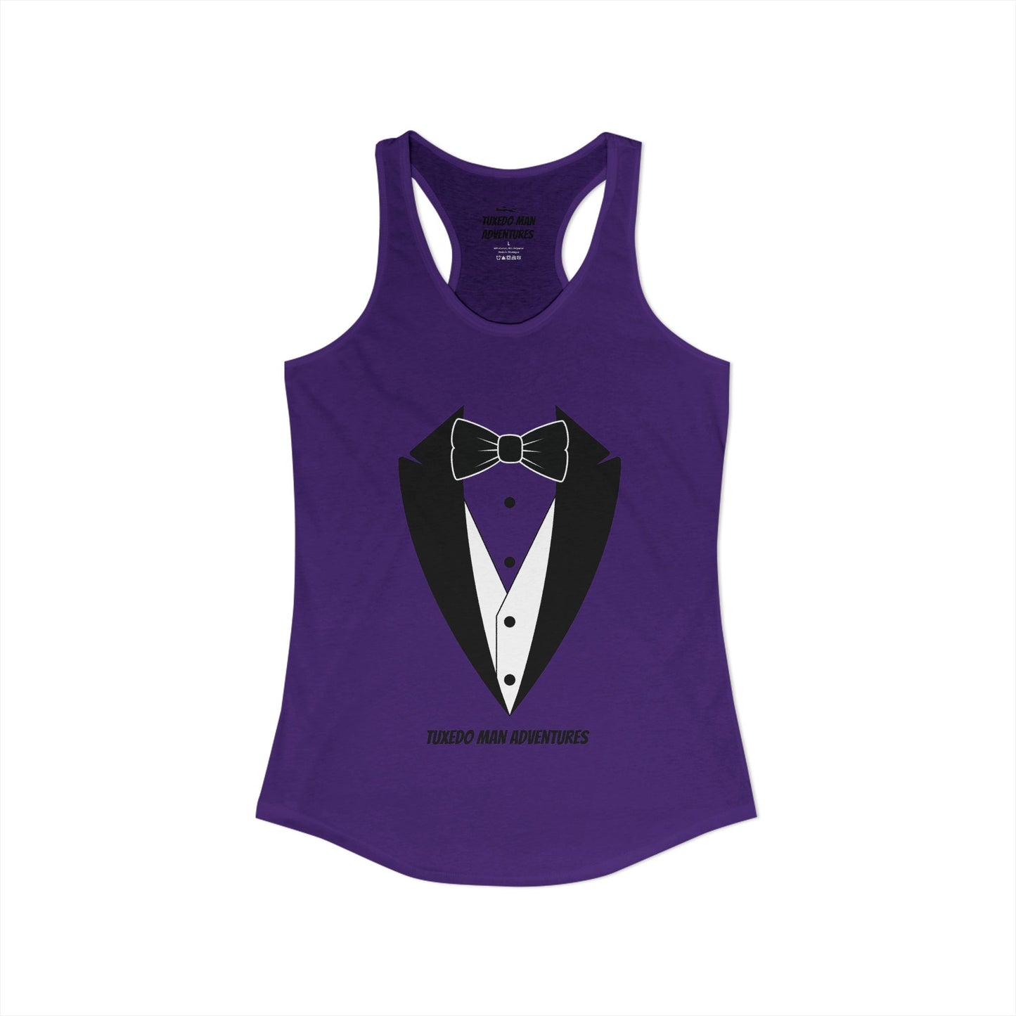 Adult Women's Tuxedo Man Logo Racerback Tank (XS-2XL)