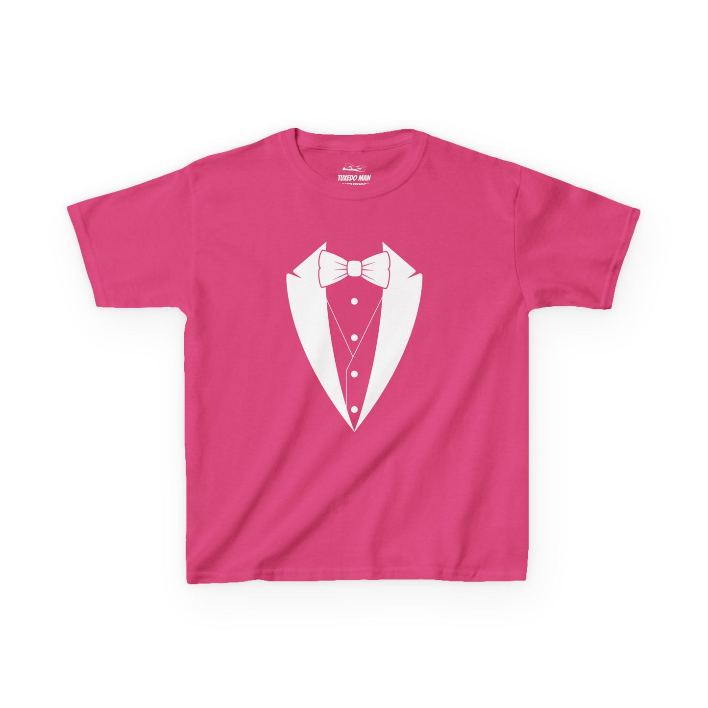 Youth Tuxedo Man Logo (white logo on dark colors) Heavy 100% Cotton™ Tee XS-XL