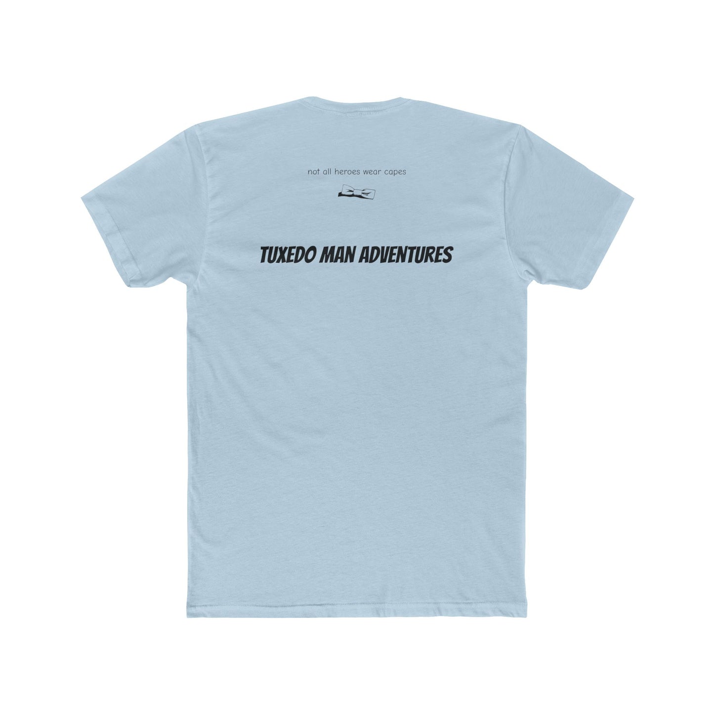 Adult Unisex Tuxedo Man Logo (black logo on pastel palette) 90/10 Blend Tee XS-5XL