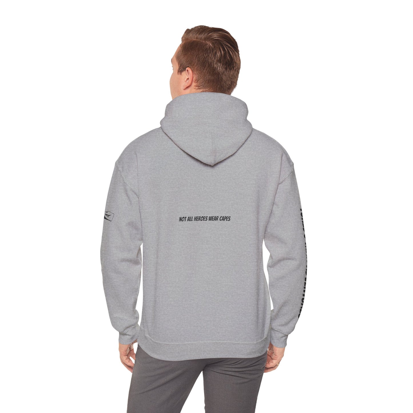 Adult Unisex Hooded Sweatshirt Tuxedo Man Logo (white logo, dark colors)  Gildan Heavy Blend™  S-5XL