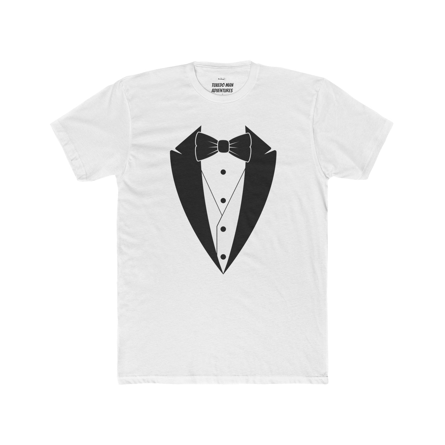 Adult Unisex Tuxedo Man Logo (black logo on pastel palette) 90/10 Blend Tee XS-5XL