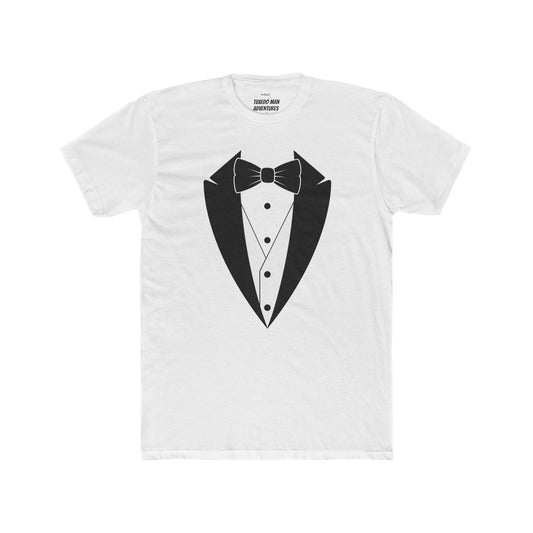 Adult Unisex Tuxedo Man Logo (black logo on pastel palette) 90/10 Blend Tee XS-5XL