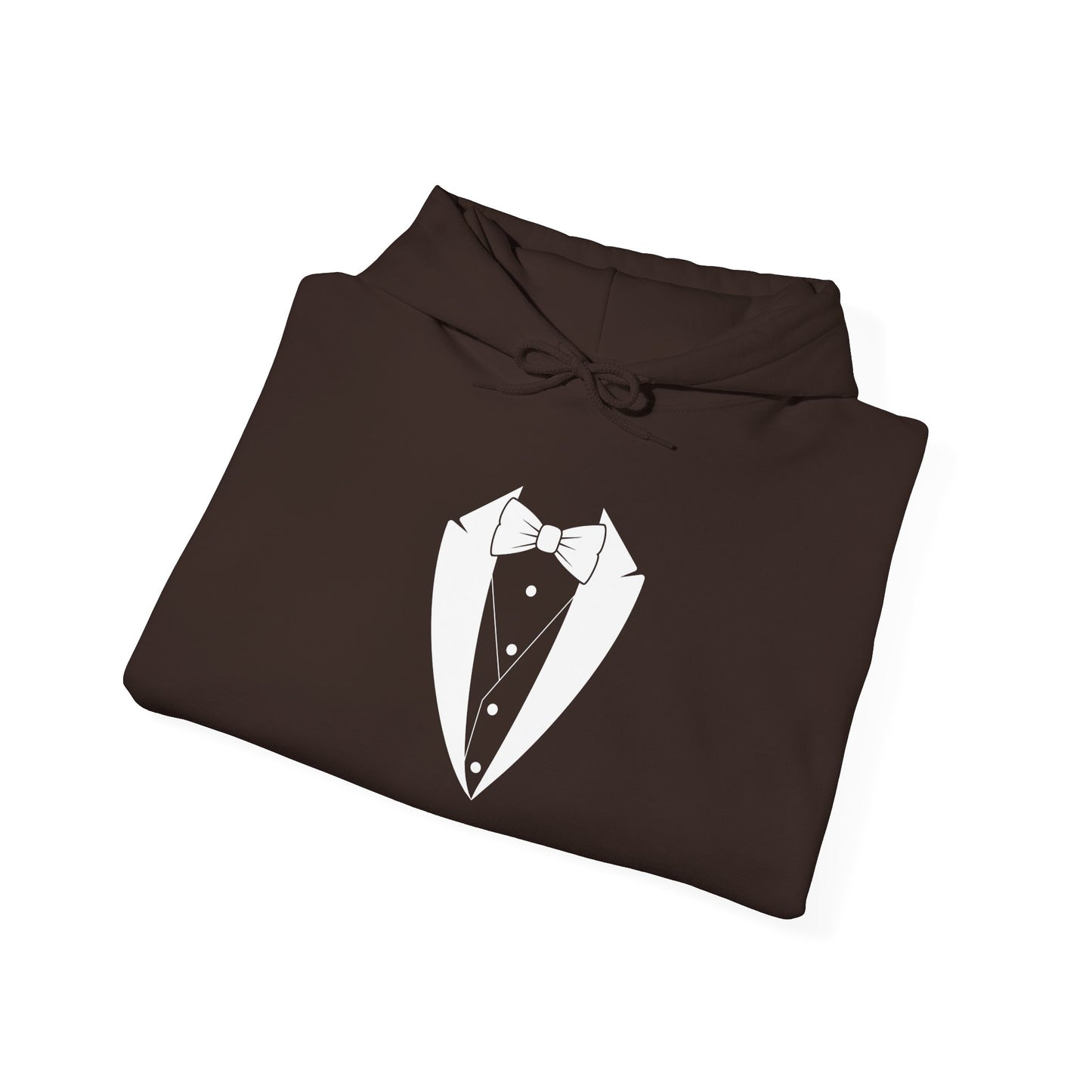 Adult Unisex Hooded Sweatshirt Tuxedo Man Logo (white logo, dark colors) Gildan Heavy Blend™  S-5XL