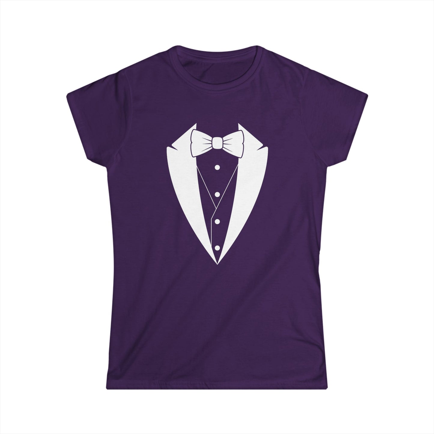 Women's White Tuxedo Softstyle Tee S-3XL