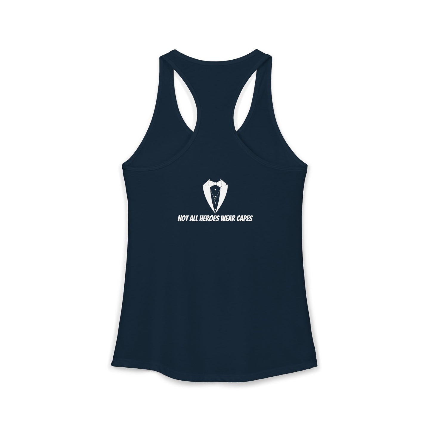 Adult Women's Tuxedo Man Bowtie Logo Racerback Tank