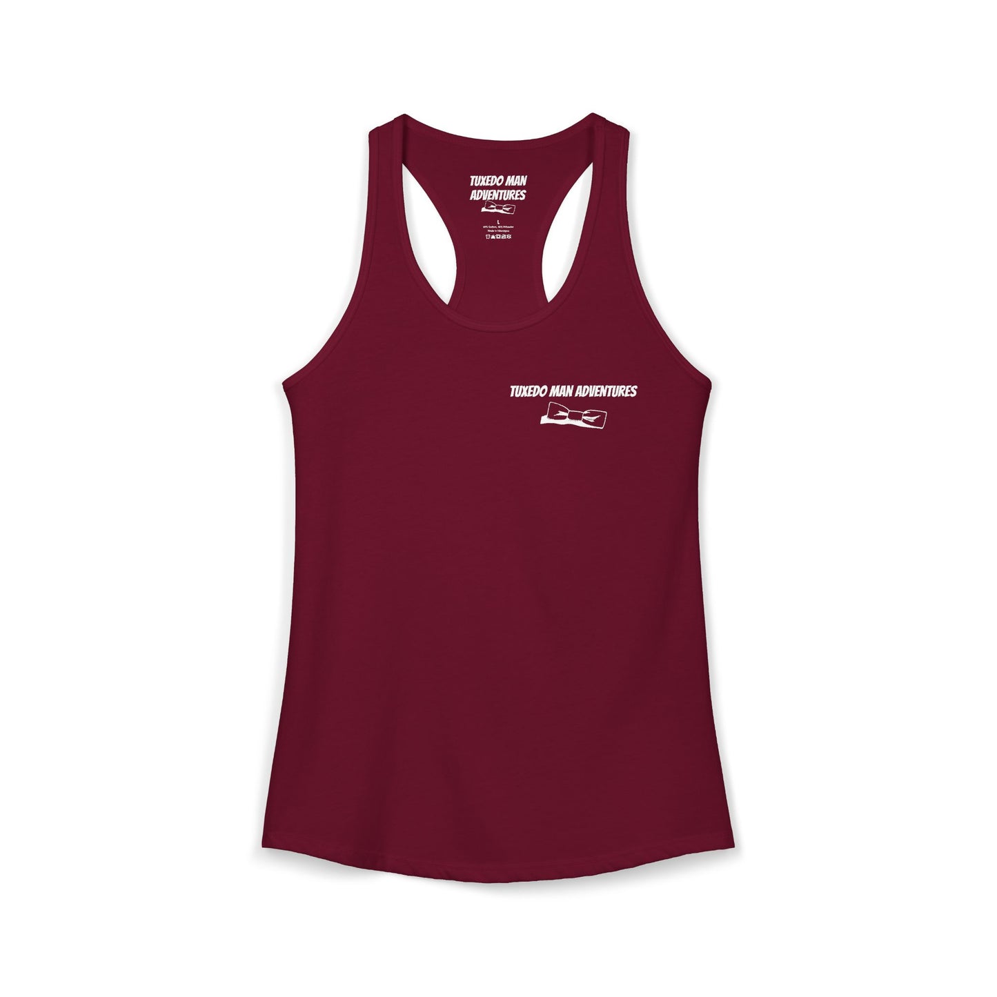 Adult Women's Tuxedo Man Bowtie Logo Racerback Tank