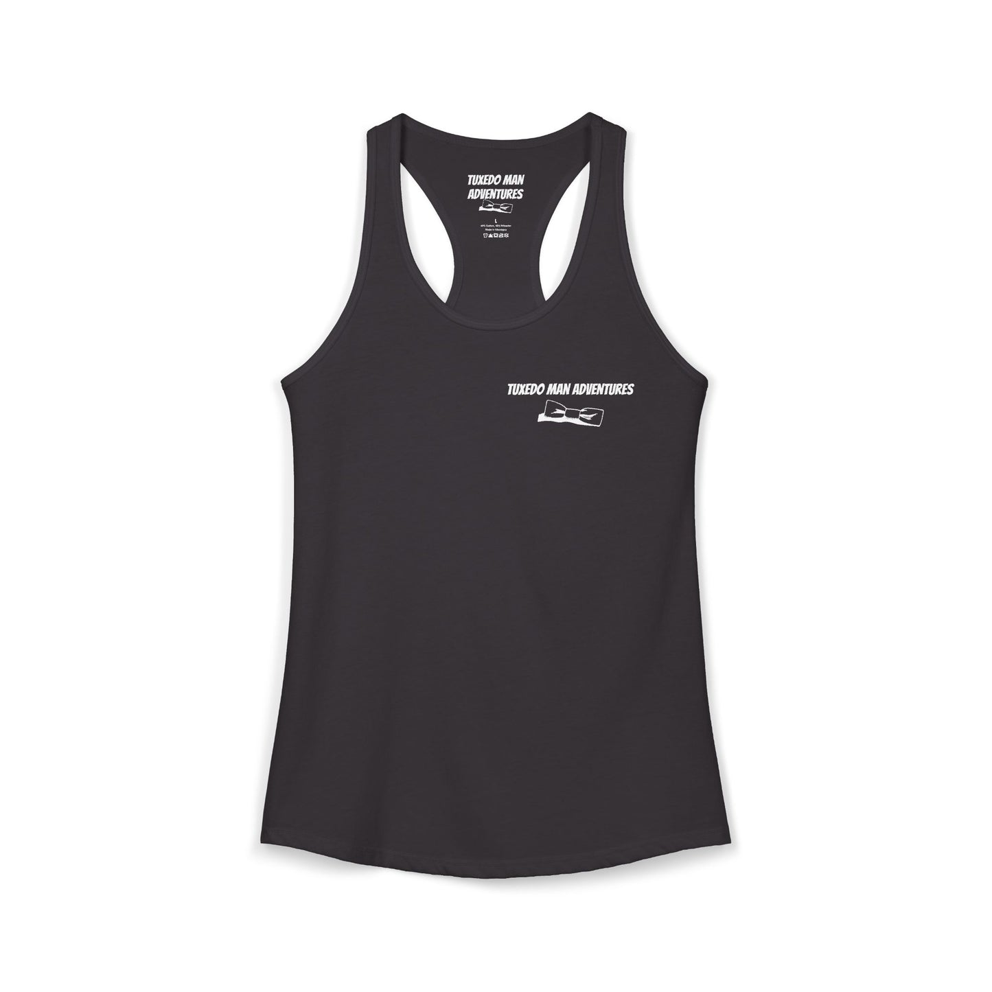 Adult Women's Tuxedo Man Bowtie Logo Racerback Tank