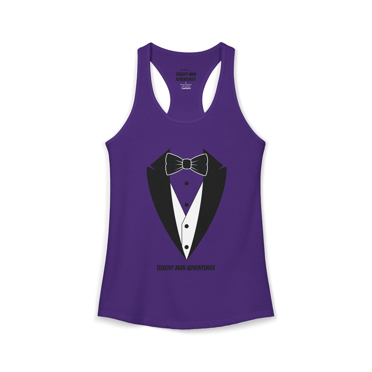 Adult Women's Tuxedo Man Logo Racerback Tank (XS-2XL)