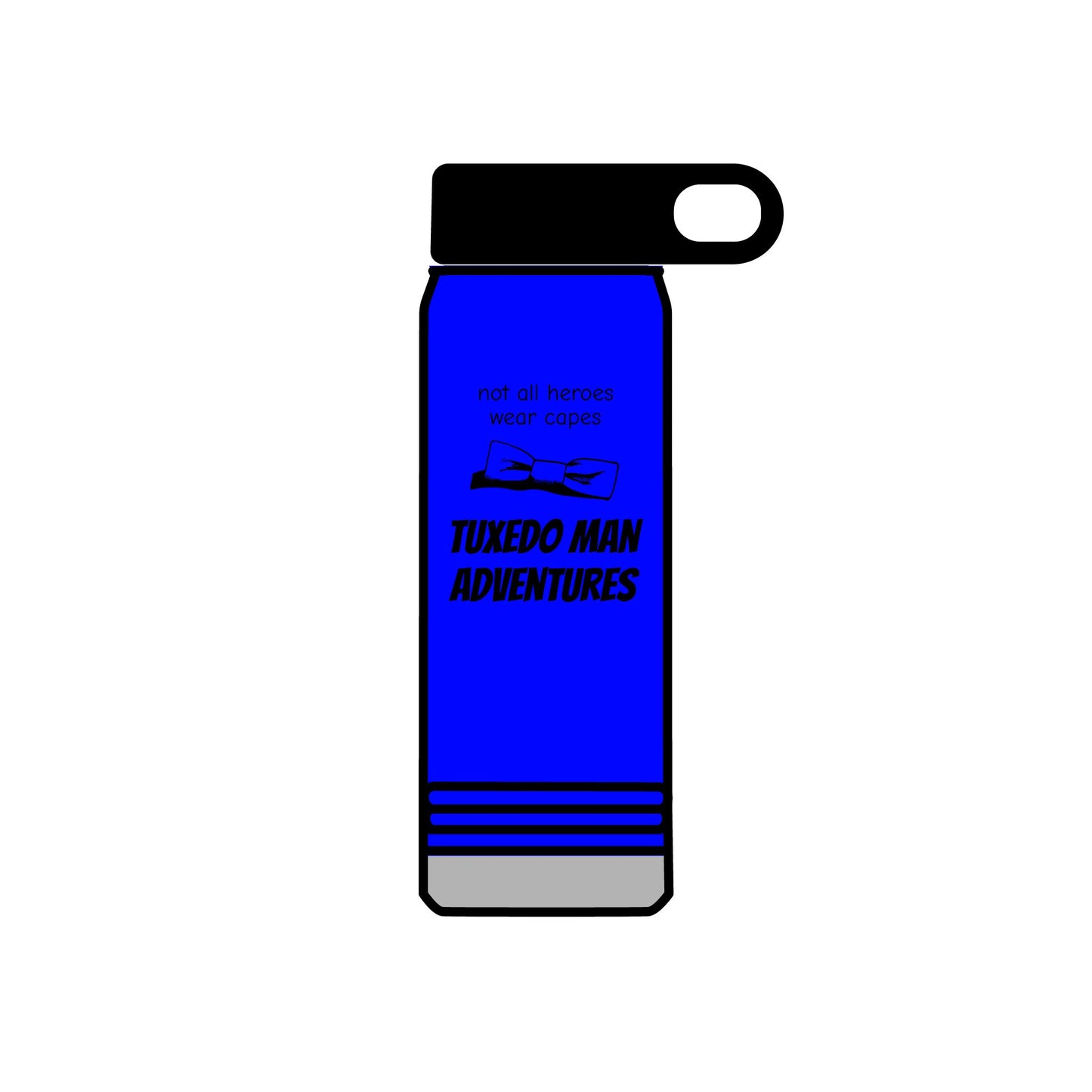 Black Tuxedo Logo Water Bottle, 20oz