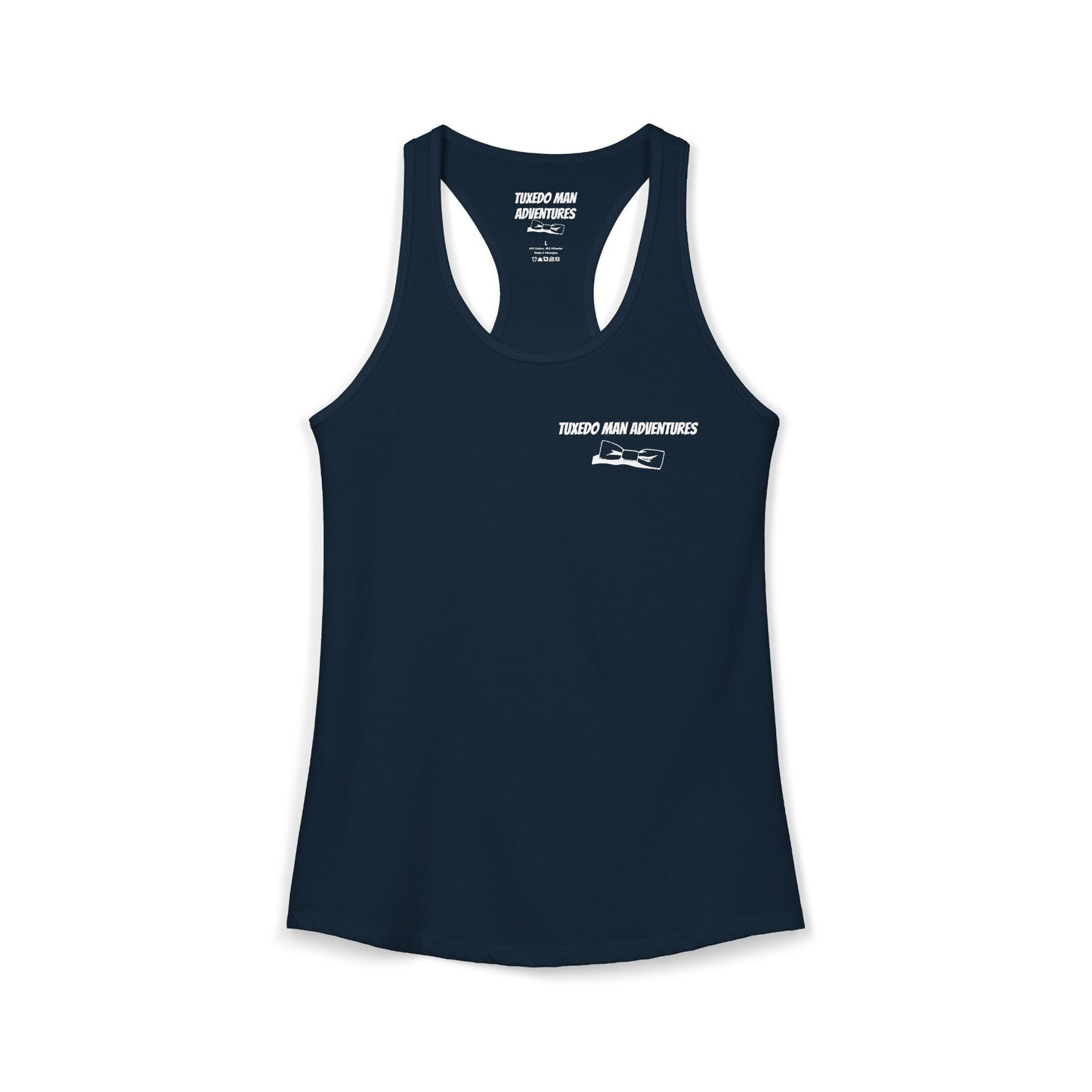 Adult Women's Tuxedo Man Bowtie Logo Racerback Tank