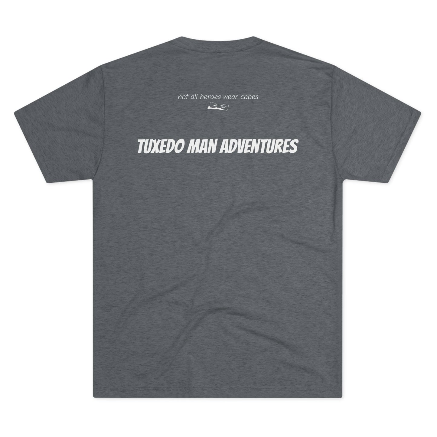 Adult Unisex Tuxedo Man Logo (dark colors, white logo) Next Level Ultrasoft Tri-Blend  Crew Tee S-3XL