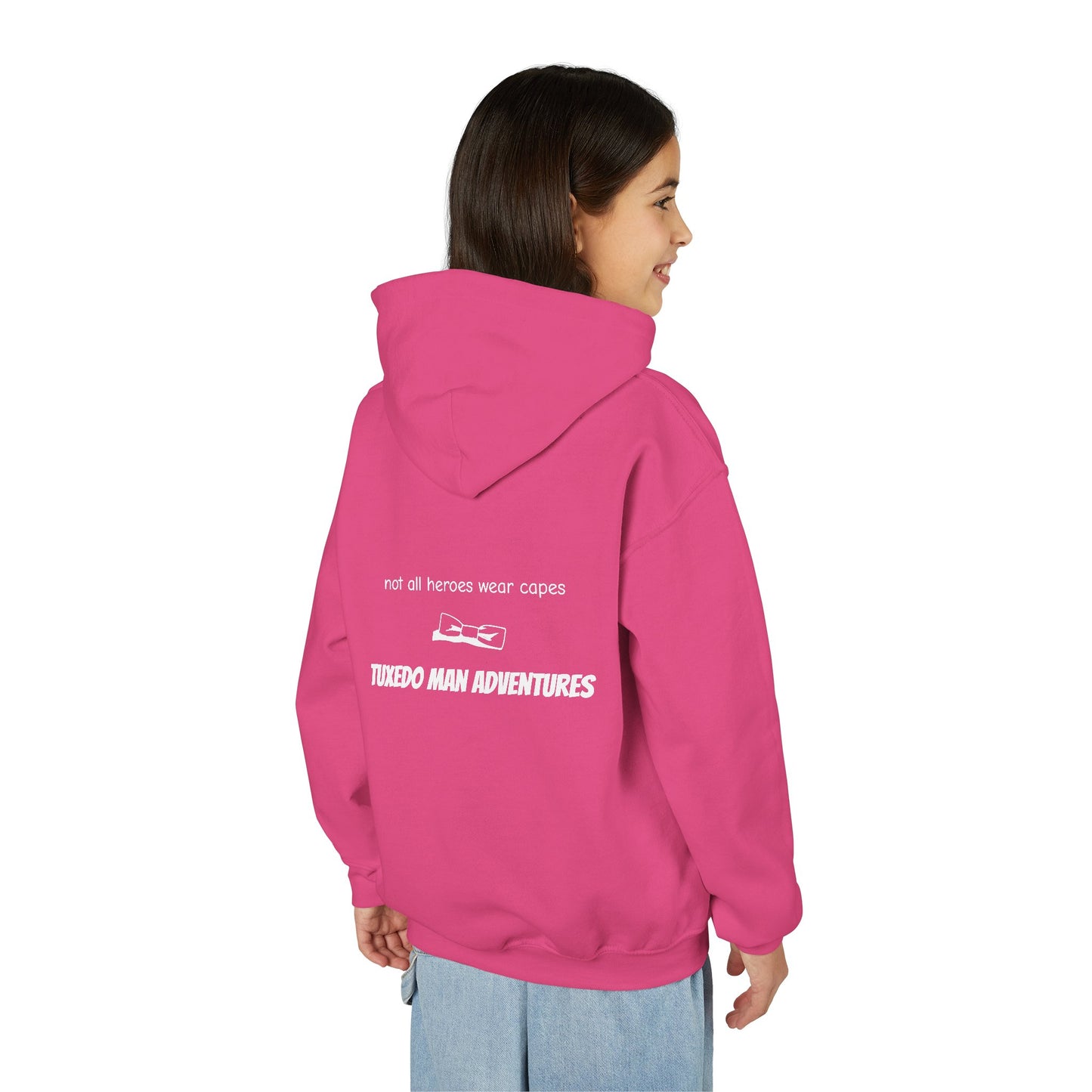 Youth Tuxedo Man Logo Hooded Sweatshirt Heavy Blend 50/50  S-XL