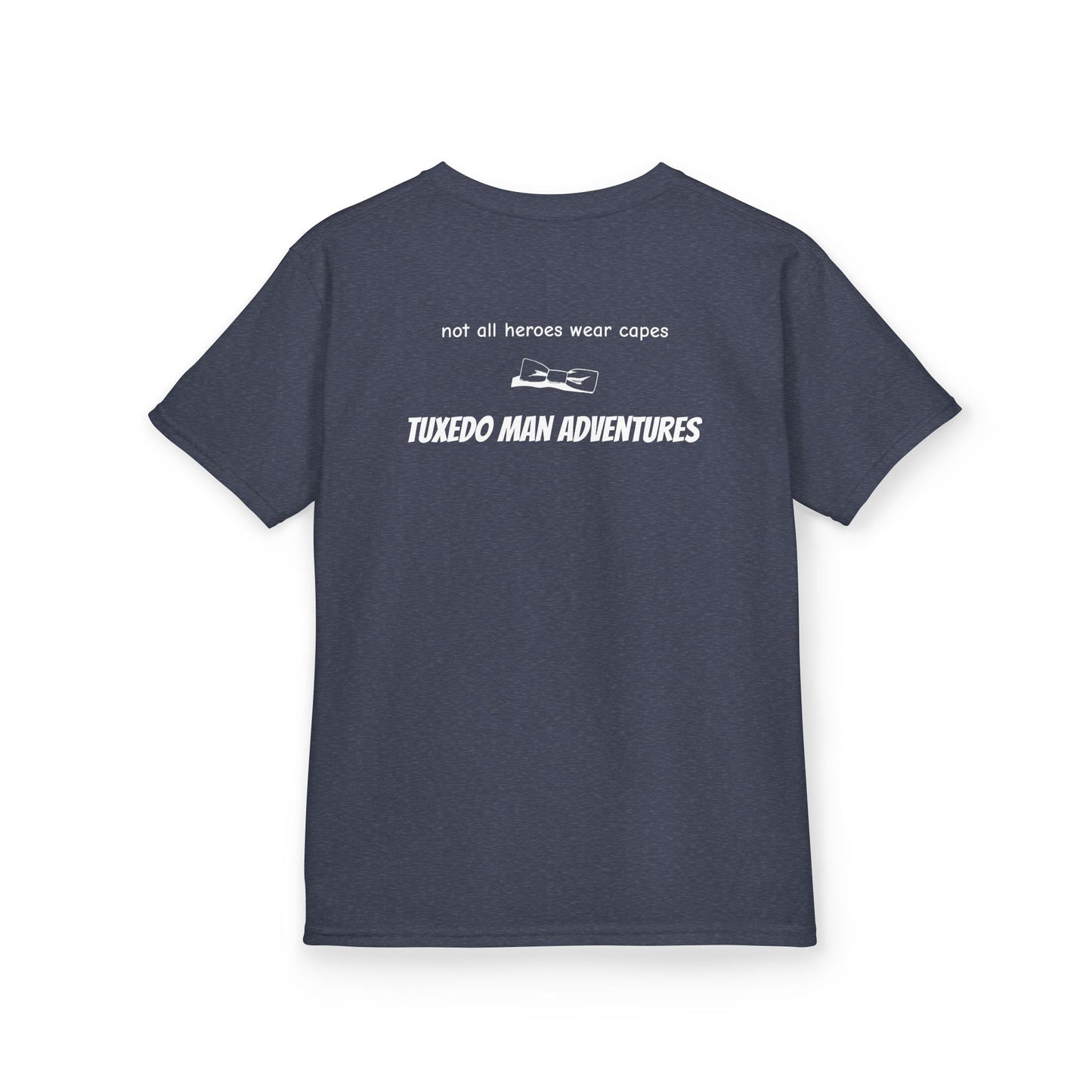 Youth Tuxedo Man Logo (white logo on dark colors) Heavy 100% Cotton™ Tee XS-XL
