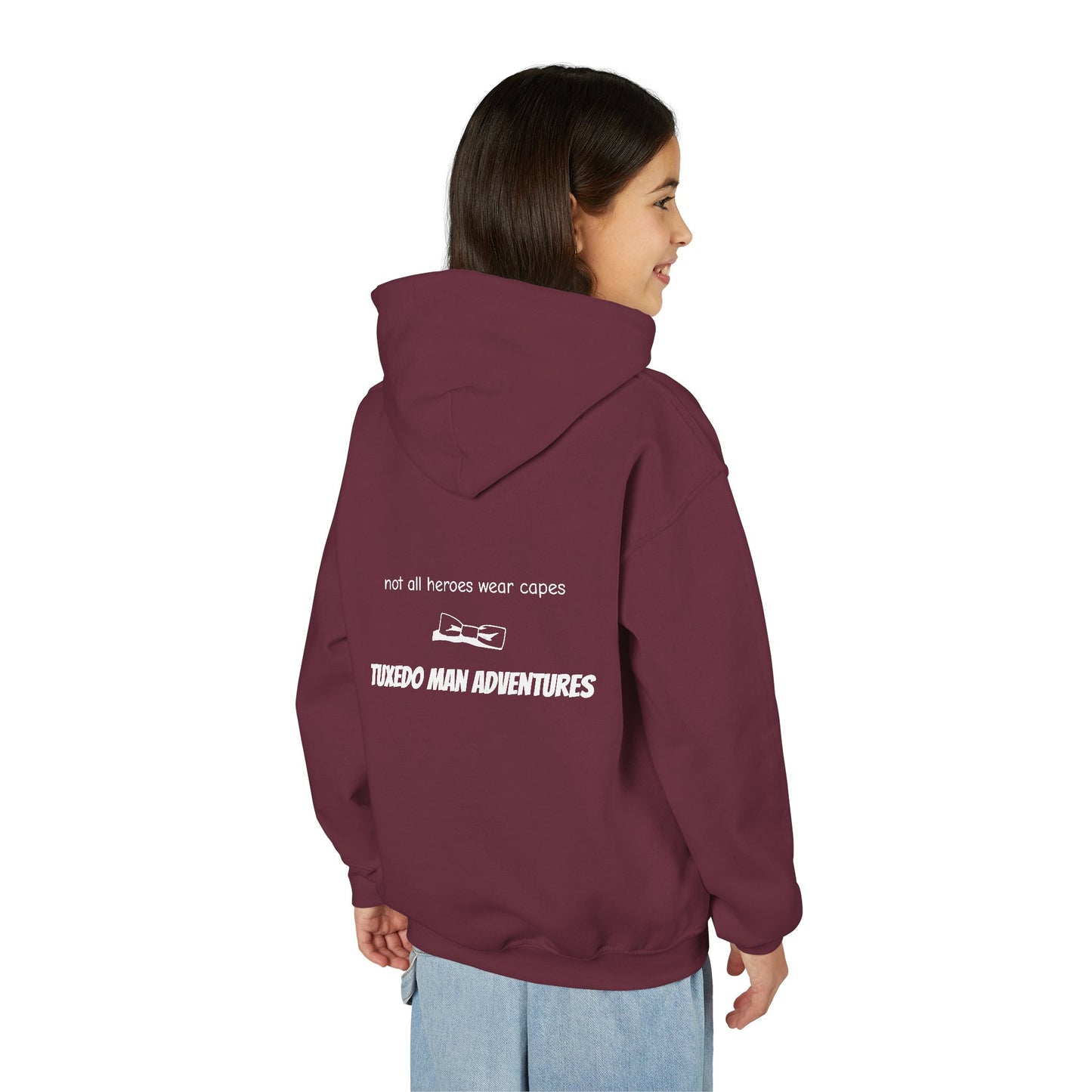 Youth Tuxedo Man Logo Hooded Sweatshirt Heavy Blend 50/50  S-XL
