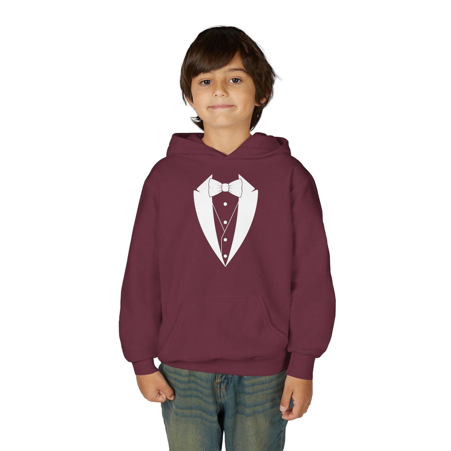 Youth Tuxedo Man Logo Hooded Sweatshirt Heavy Blend 50/50  S-XL