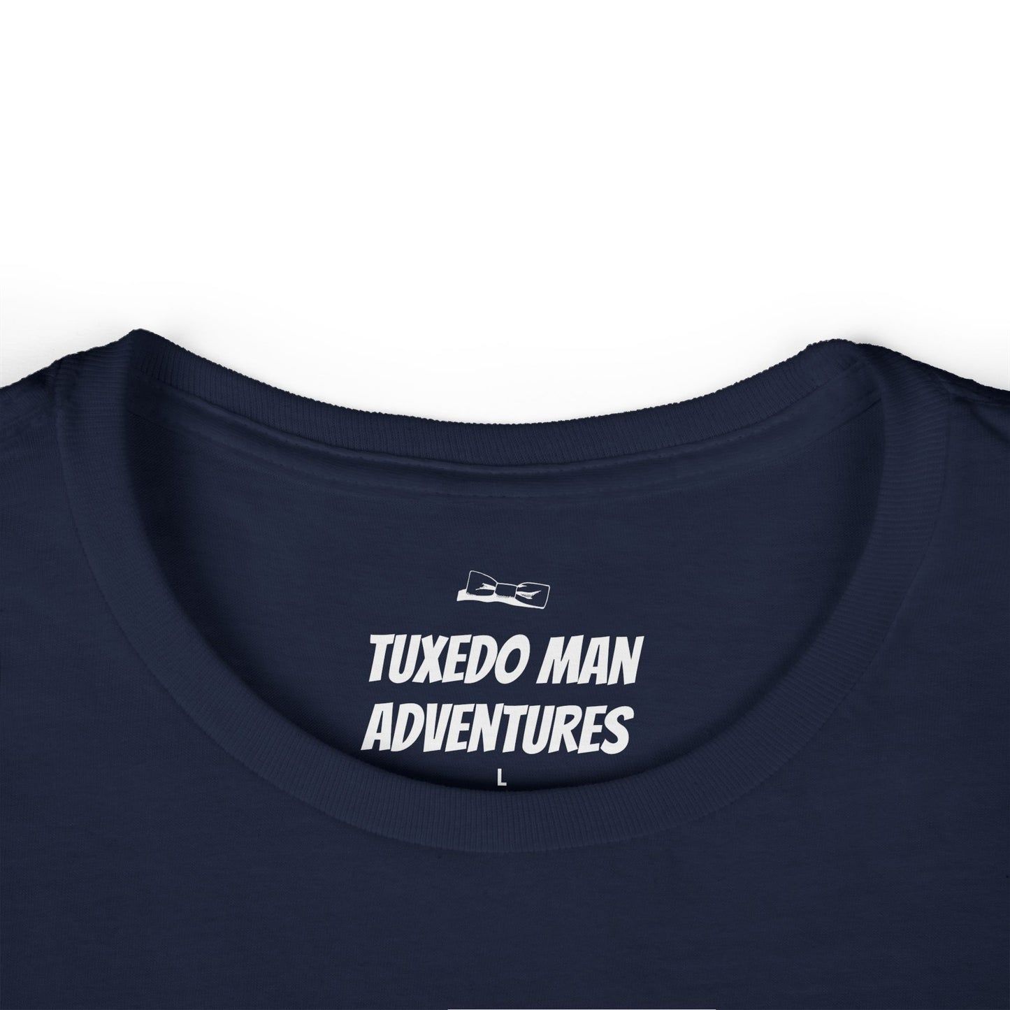 Adult Women's Tuxedo Logo (white logo on dark colors) Gildan 100% Cotton Tee S-3XL