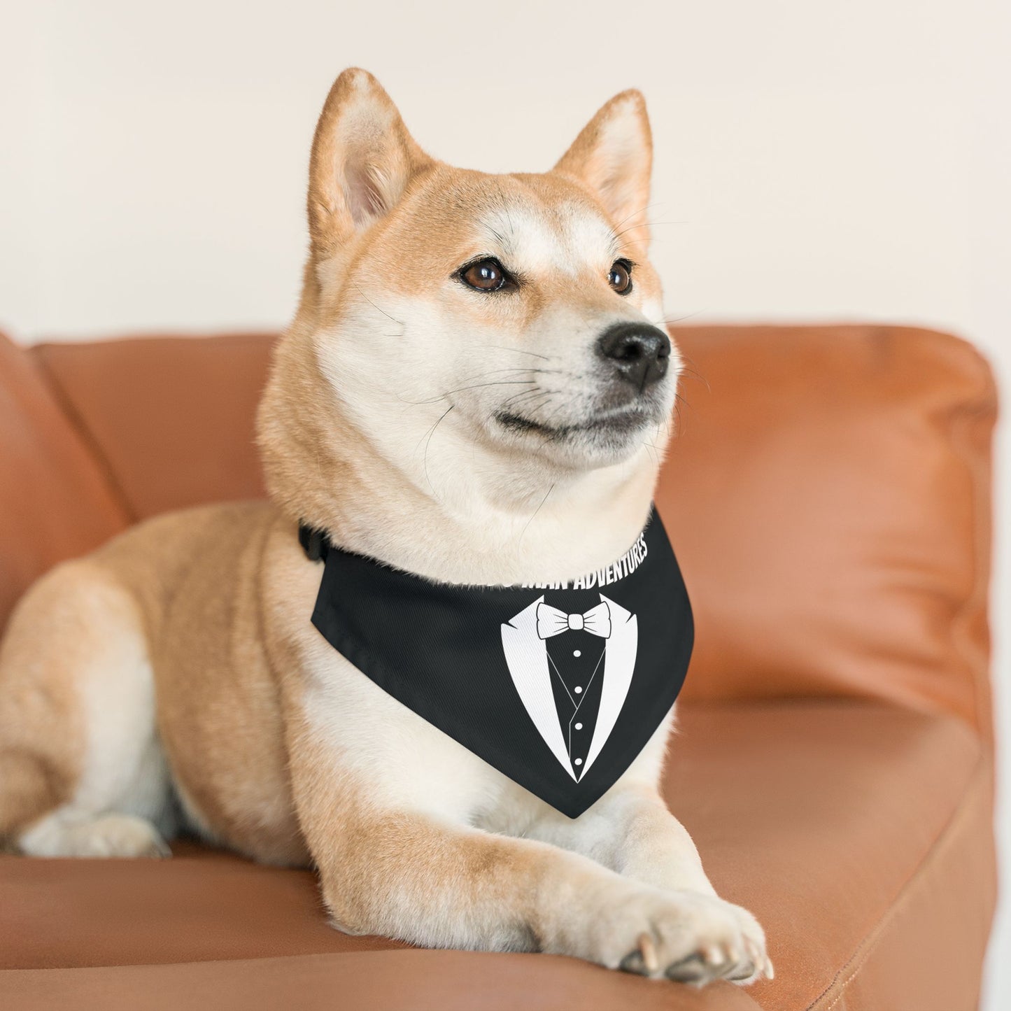 Black Tuxedo Pet Bandana Collar S-XL