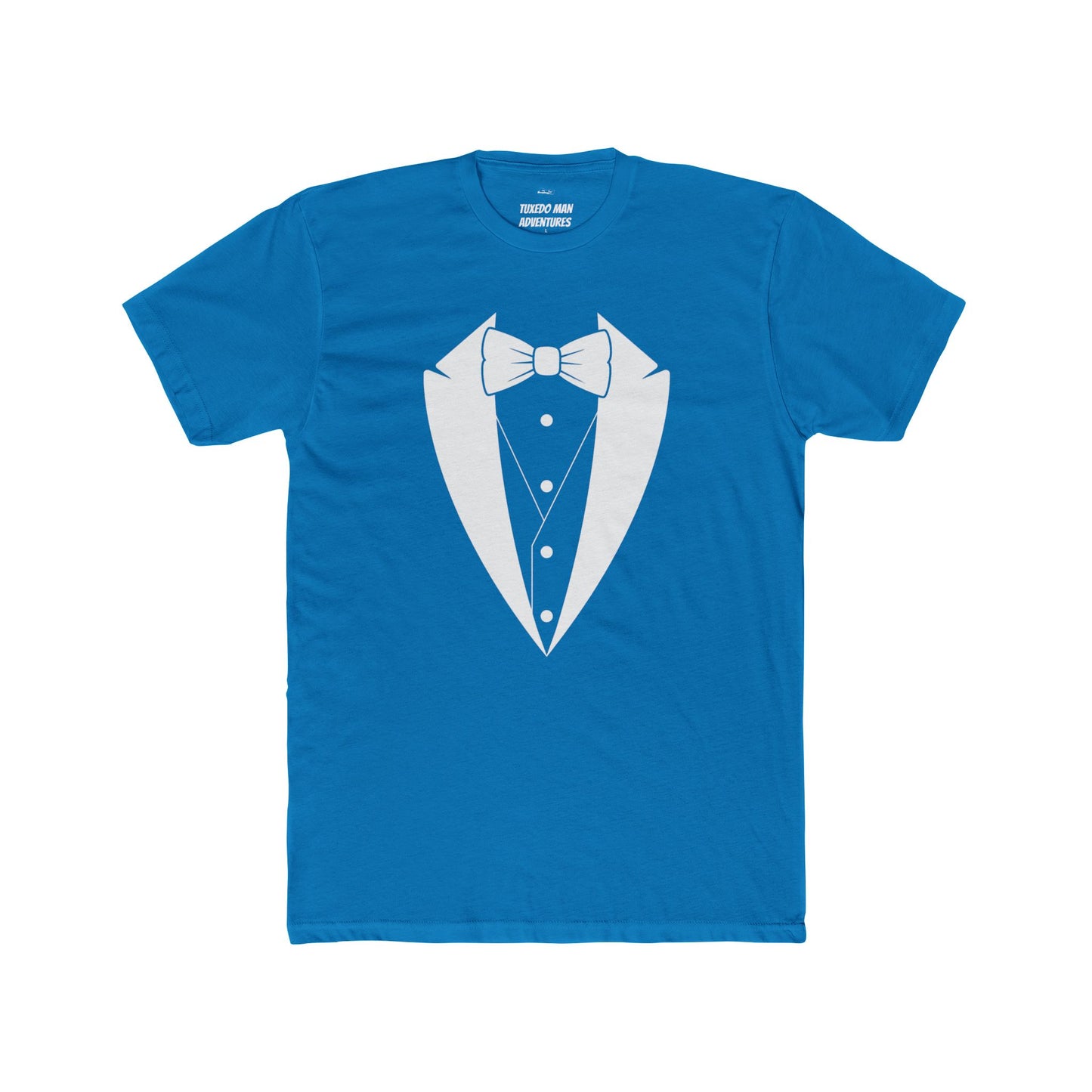 Adult Unisex Tuxedo Man  Logo (white logo on dark colors) Next Level Lightweight Soft Crewneck Tee  XS-5X