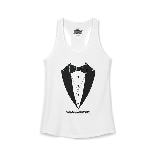 Adult Women's Tuxedo Man Logo Racerback Tank (XS-2XL)