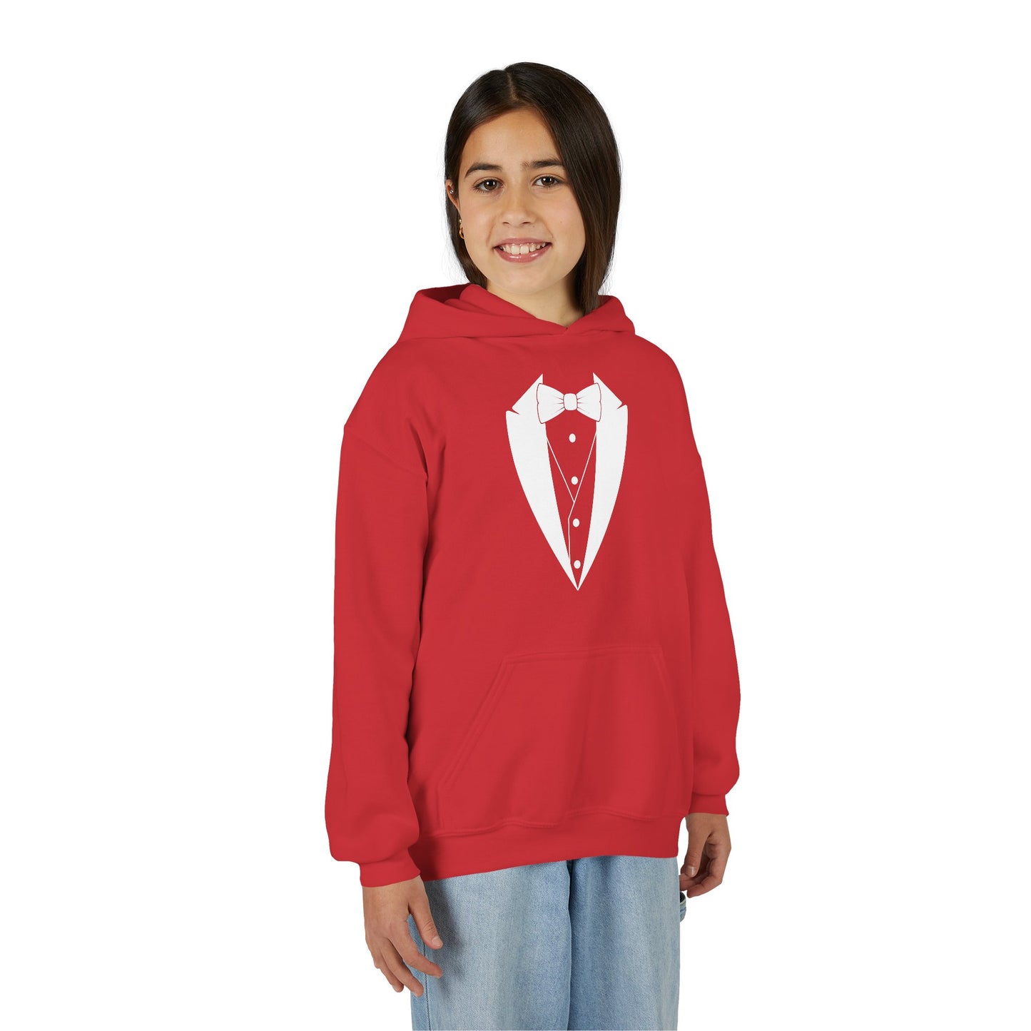 Youth Tuxedo Man Logo Hooded Sweatshirt Heavy Blend 50/50  S-XL