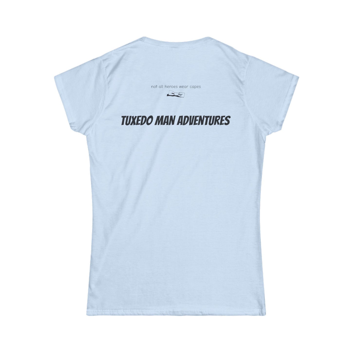 Adult Women's Tuxedo Logo (black logo on pastel colors) Gildan 100% Cotton Tee S-3XL