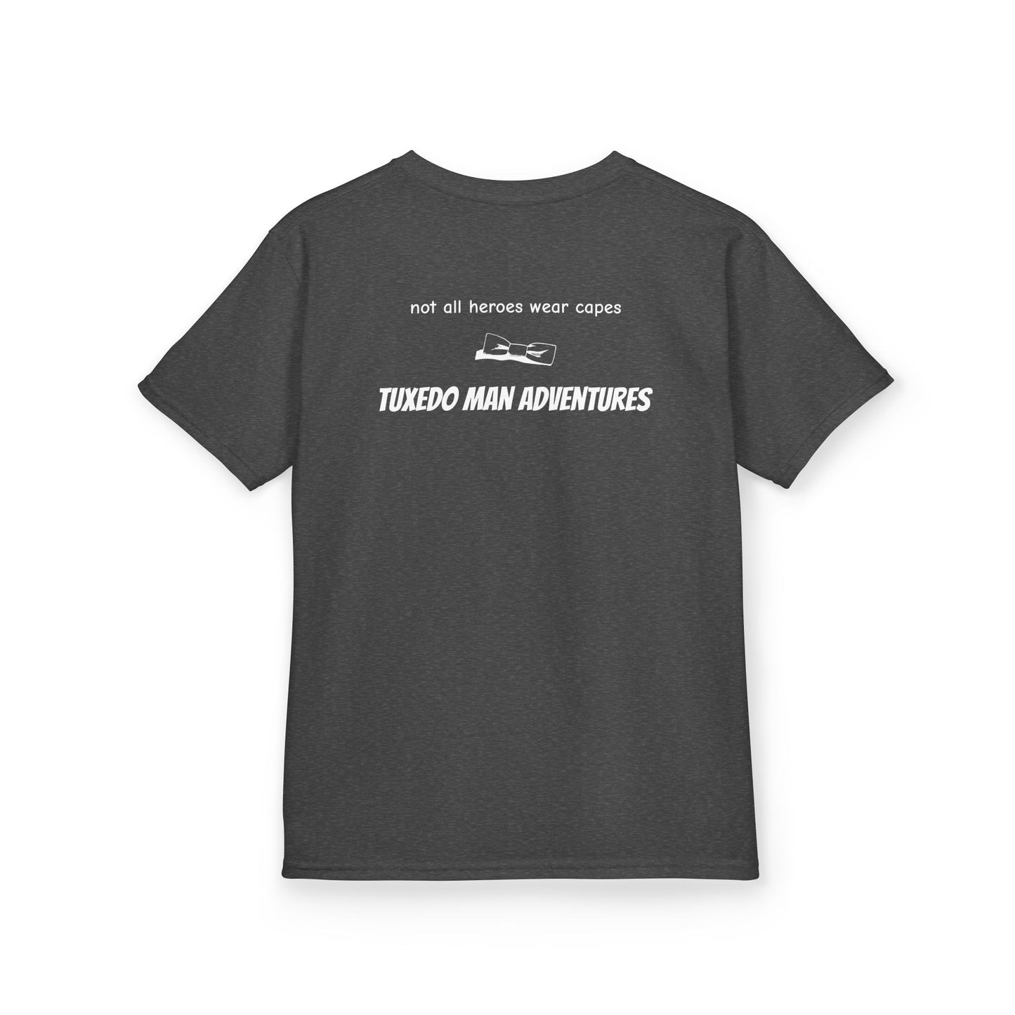 Youth Tuxedo Man Logo (white logo on dark colors) Heavy 100% Cotton™ Tee XS-XL