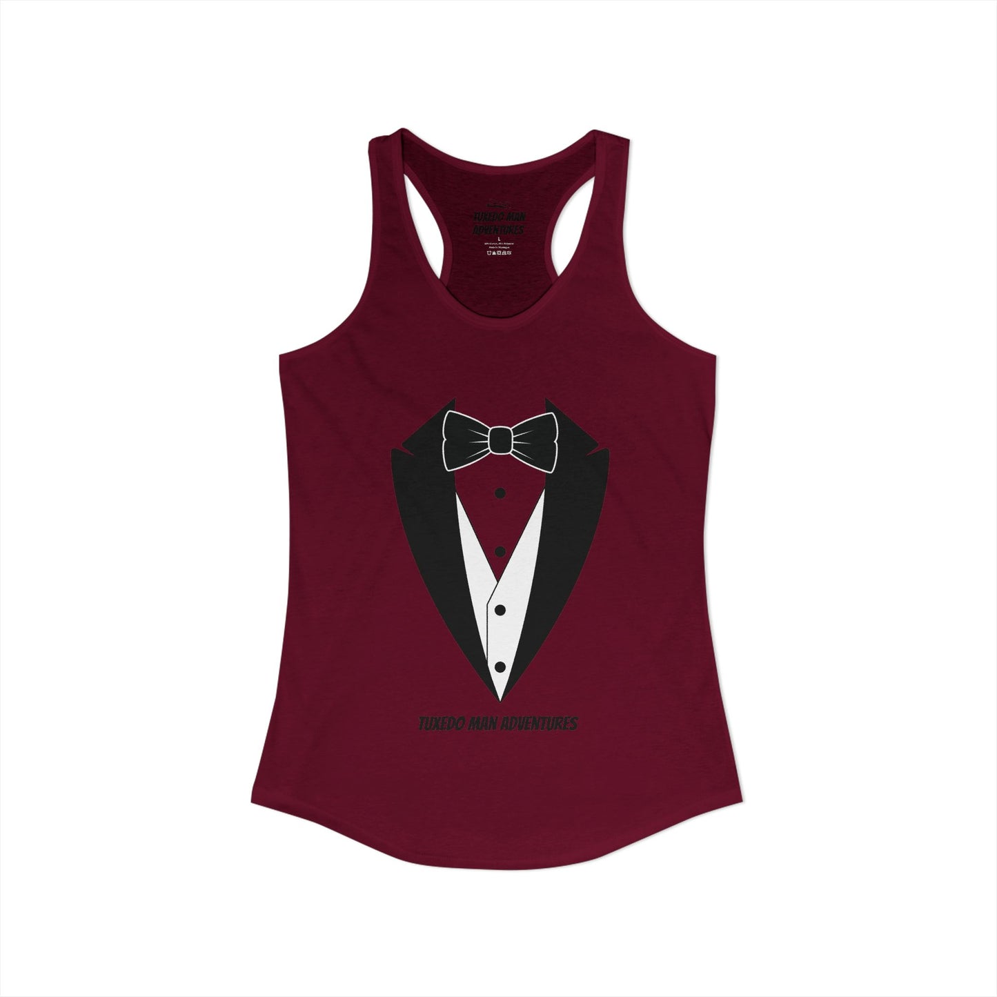 Adult Women's Tuxedo Man Logo Racerback Tank (XS-2XL)