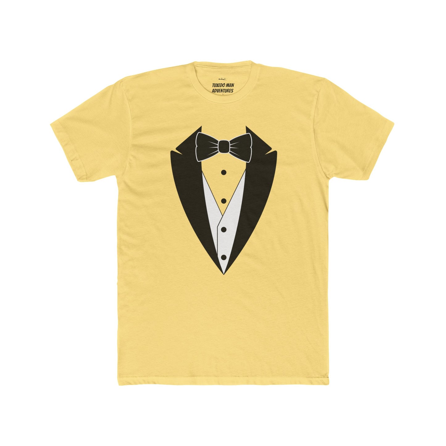 Adult Unisex Tuxedo Man Logo (black logo on pastel palette) 90/10 Blend Tee XS-5XL