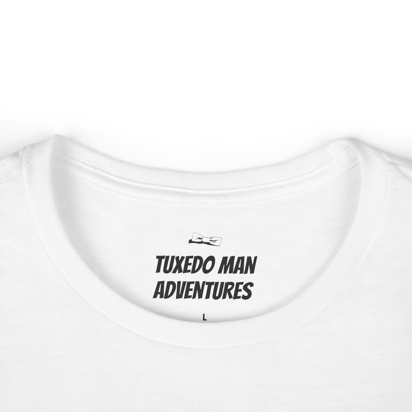 Adult Women's Tuxedo Logo (black logo on pastel colors) Gildan 100% Cotton Tee S-3XL