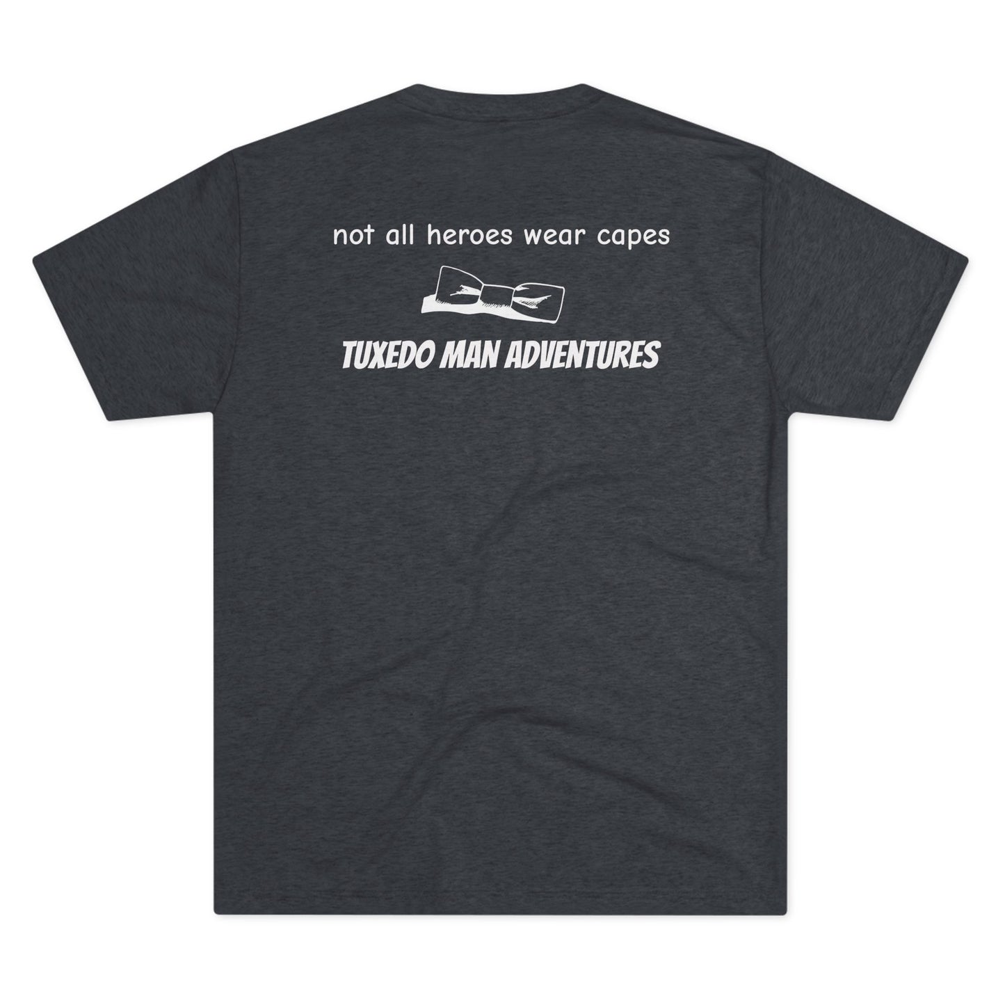 Adult Unisex White Tuxedo Tri-Blend Crew Tee S-3XL