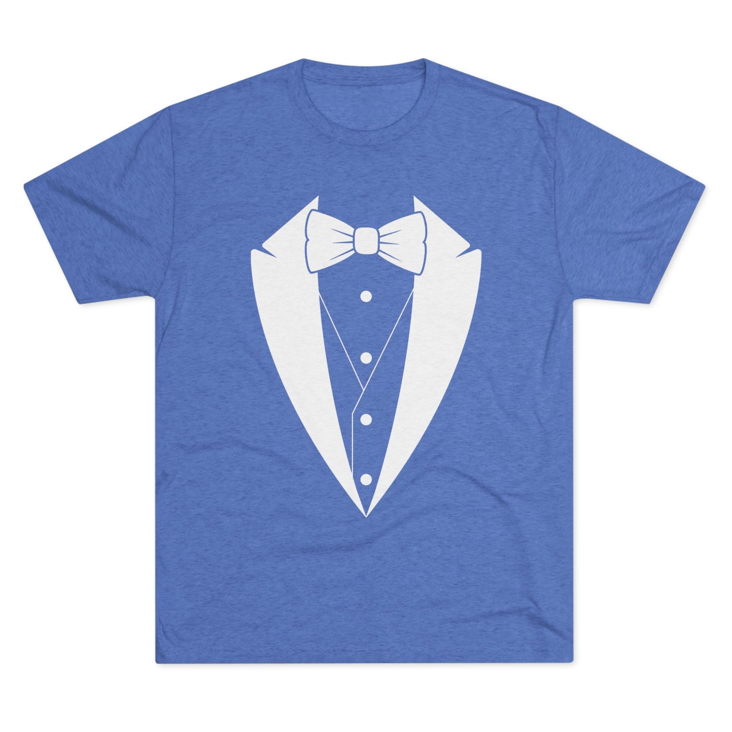 Adult Unisex Tuxedo Man Logo (dark colors, white logo) Next Level Ultrasoft Tri-Blend  Crew Tee S-3XL