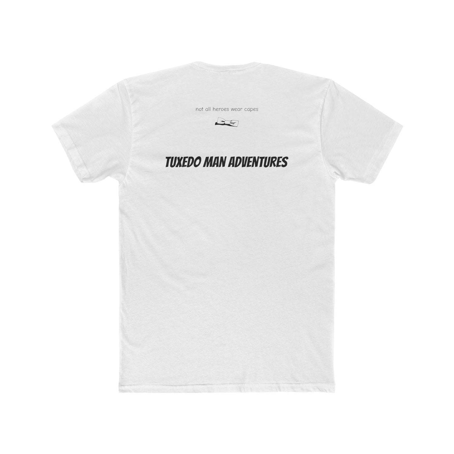 Adult Unisex Tuxedo Man Logo (black logo on pastel palette) 90/10 Blend Tee XS-5XL