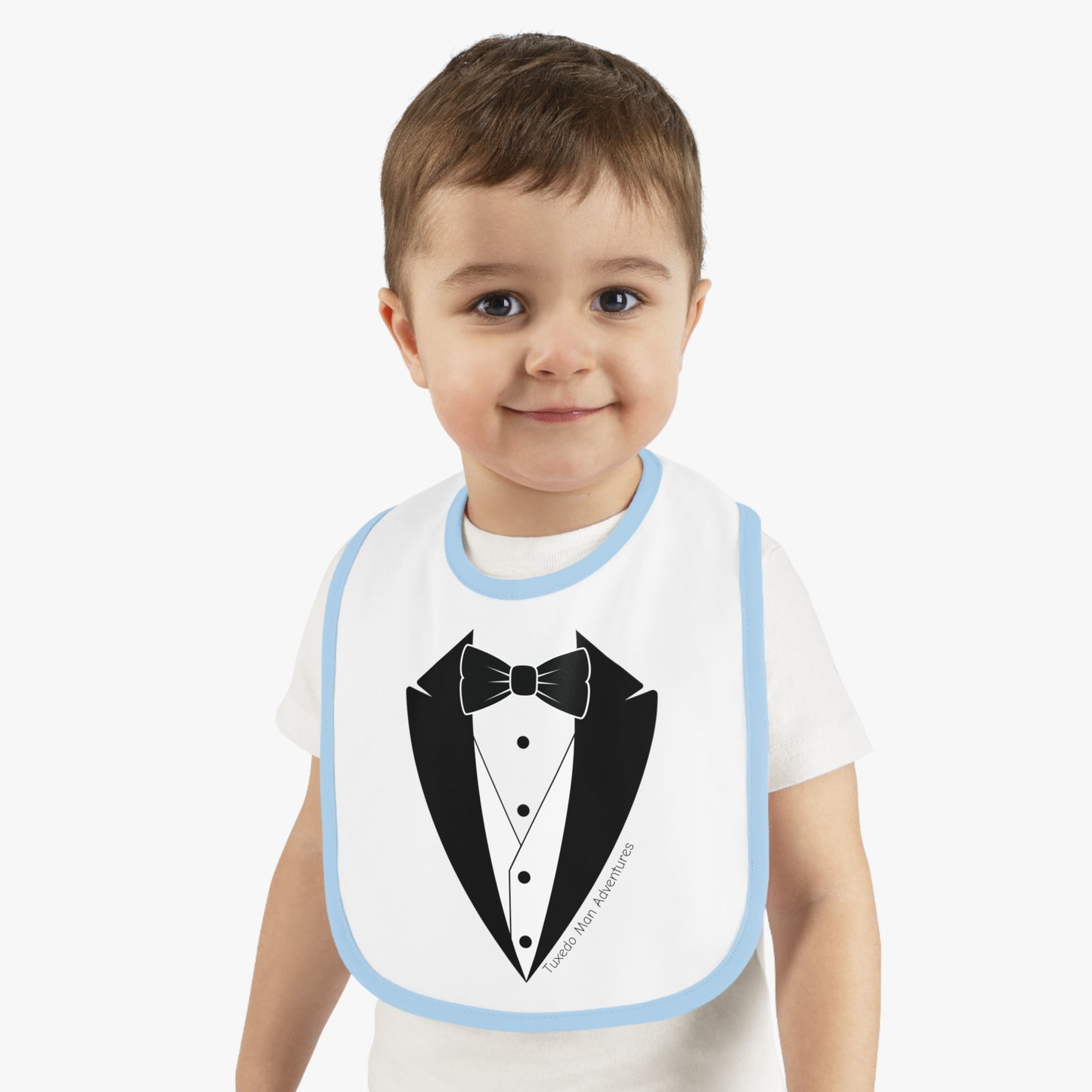 Baby Tuxedo Contrast Trim Jersey Bib