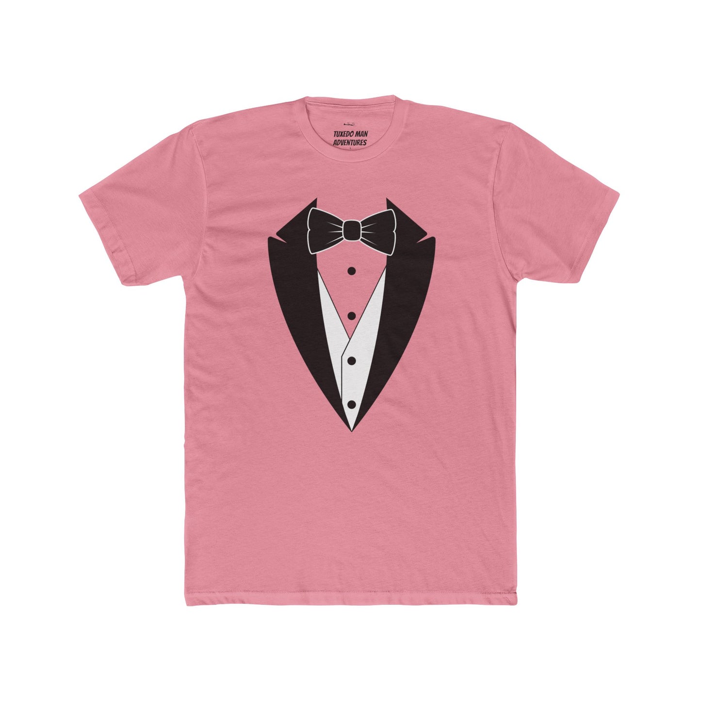 Adult Unisex Tuxedo Man Logo (black logo on pastel palette) 90/10 Blend Tee XS-5XL