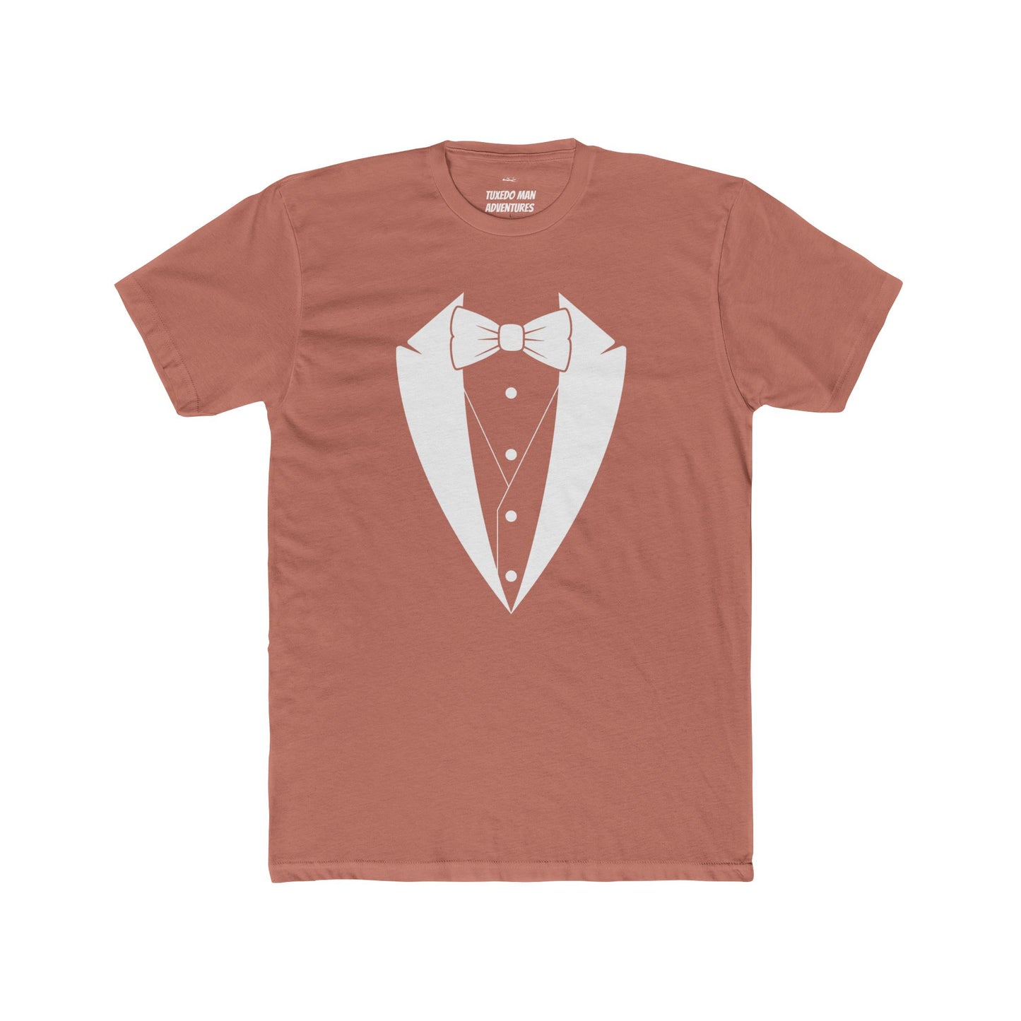 Adult Unisex Tuxedo Man  Logo (white logo on dark colors) Next Level Lightweight Soft Crewneck Tee  XS-5X