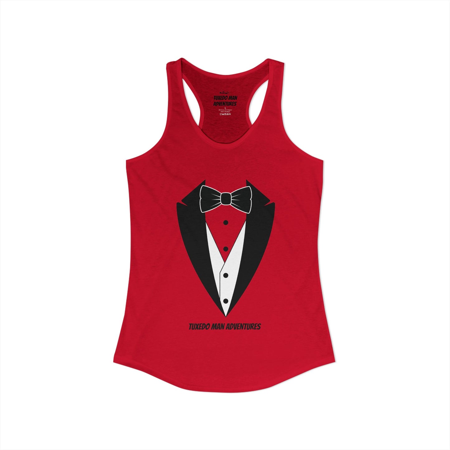 Adult Women's Tuxedo Man Logo Racerback Tank (XS-2XL)