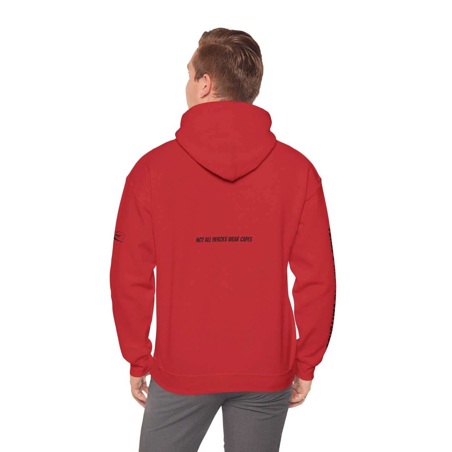 Adult Unisex Hooded Sweatshirt Tuxedo Man Logo (white logo, dark colors)  Gildan Heavy Blend™  S-5XL