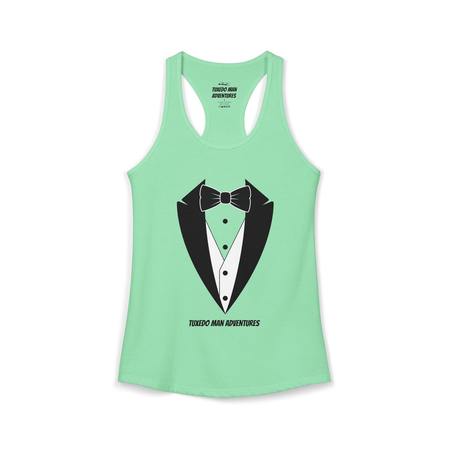 Adult Women's Tuxedo Man Logo Racerback Tank (XS-2XL)