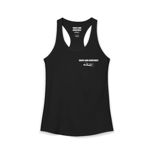 Adult Women's Tuxedo Man Bowtie Logo Racerback Tank